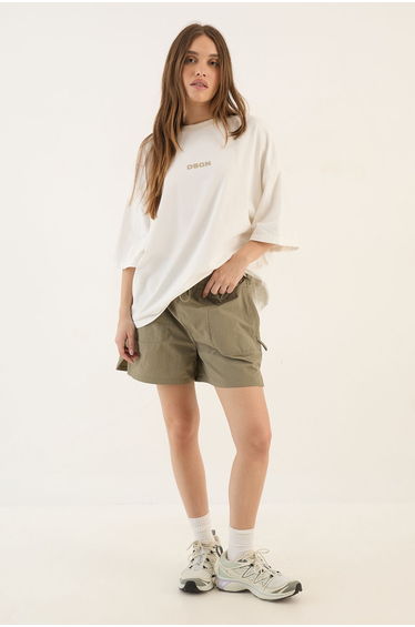 DSGN Studio Heavyweight Washed Oversized Short Sleeve T-Shirt - cream