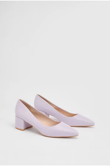 Good For The Sole: Rebecca Faux Leather Block Heel Court Shoes