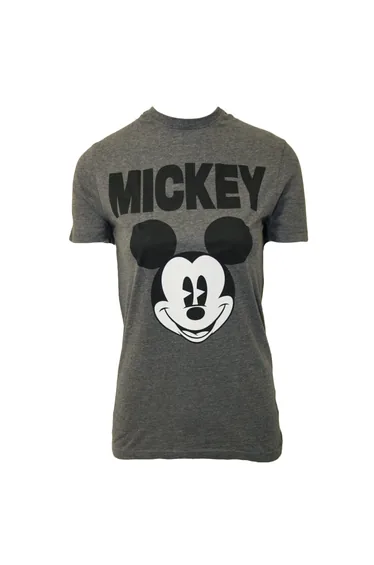 Disney Womens/Ladies Mickey Mouse Face T-Shirt - Charcoal Grey