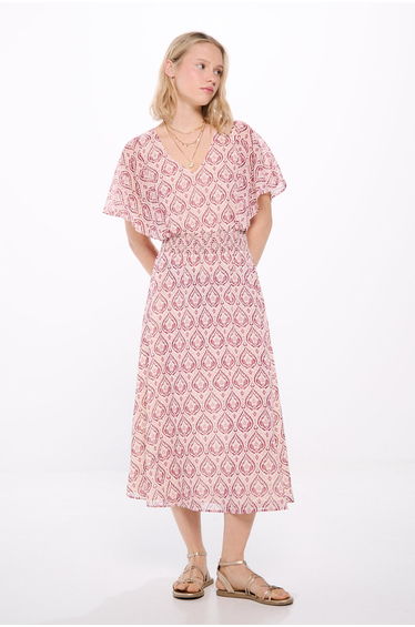 midi dress with cape sleeves