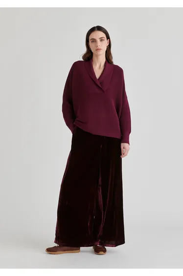 Shawl Collar Ribbed Jumper