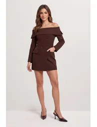 Tailored Bardot Blazer Mini Dress