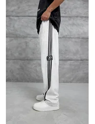 NOMARC Striped Wide-Leg Drawstring Joggers - 1