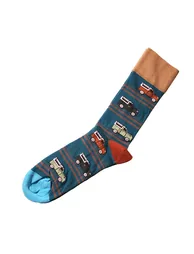 Simply Essentials Boys Toys Mens Van Socks - Blue/Brown - 1