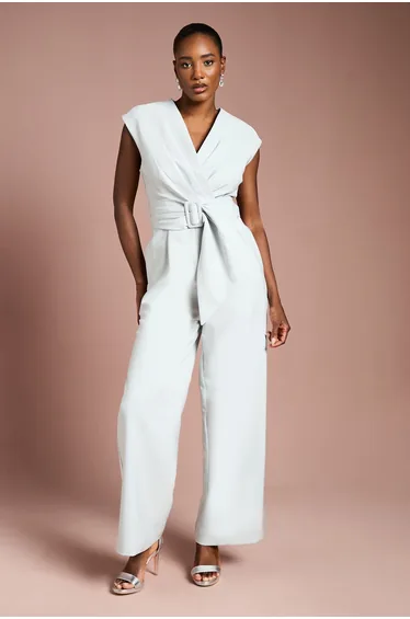 Belted Crepe Jumpsuit