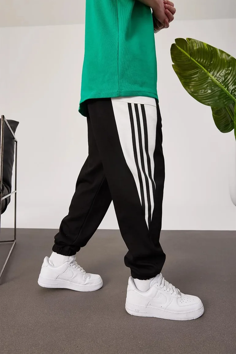 NOMARC Striped Elastic Waist Jogger Sweatpants - 1