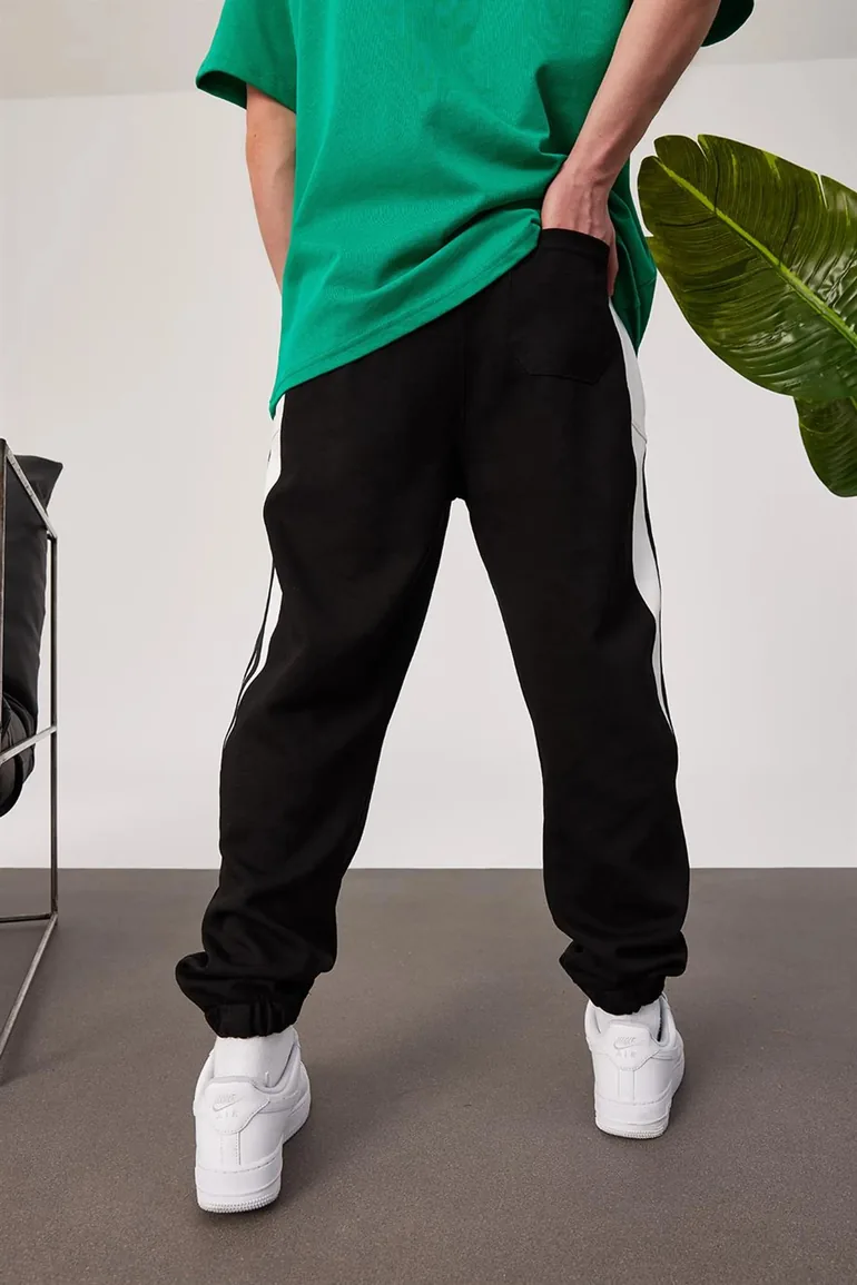 NOMARC Striped Elastic Waist Jogger Sweatpants - 3