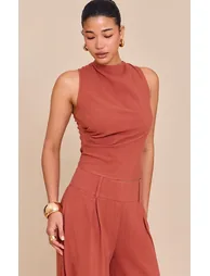 Rust Longline Vest Top