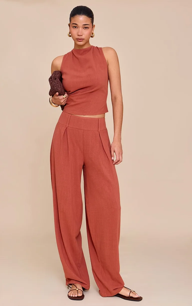 Rust Longline Vest Top - 2