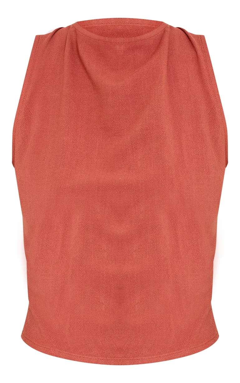 Rust Longline Vest Top - 4