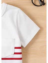 Girls White Striped T-Shirt - 4