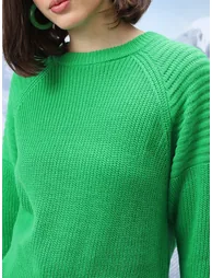 Raglan Sleeves Round Neck Sweater - 4