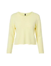 Wardrobe Essentials Yellow Soft Textured Pool Collar Basic Knitwear Sweater - 2