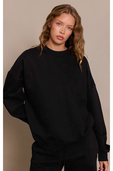 Black Oversized Sweat Tracksuit Set product thumbnail 3