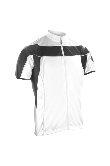 Spiro Mens Bikewear / Cycling 1/4 Zip Cool-Dry Performance Fleece Top / Light Jacket - White /Black