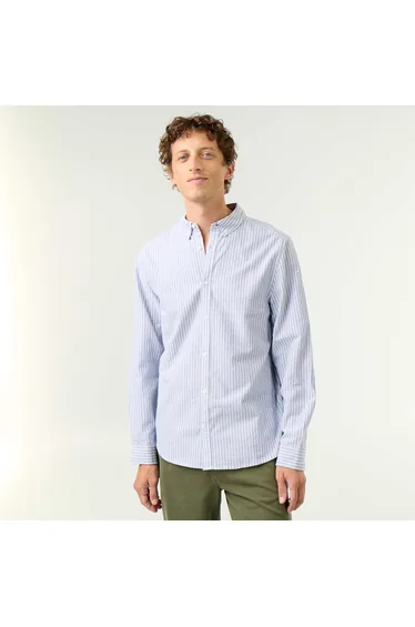 Striped shirt with button-down collar BLUE