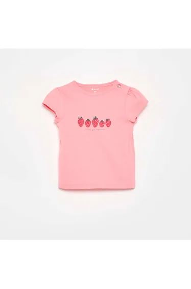 Short-sleeved printed T-shirt PINK
