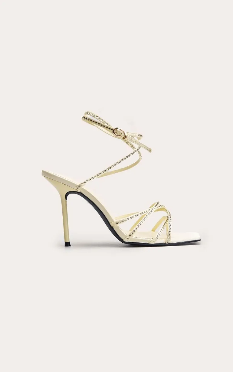 Lemon Hot Fix Strappy Heeled Sandal