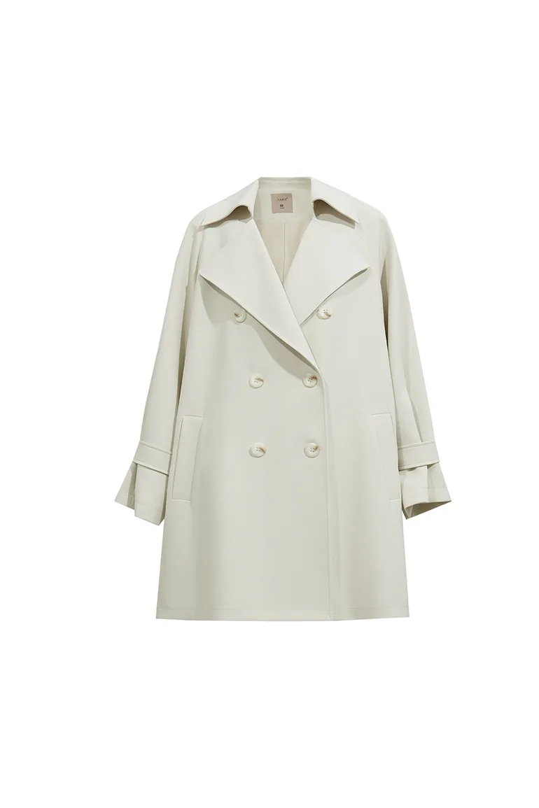 Collared Double‑Breasted Trench Coat - 5