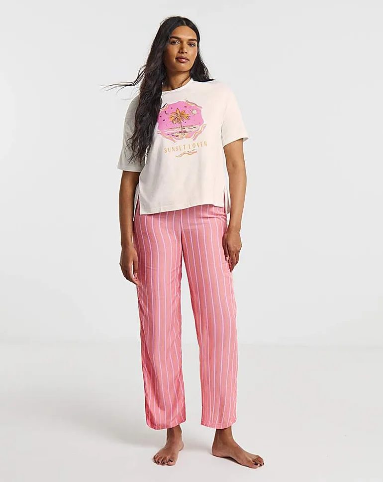 Sunset Lover Stripe Pant Pyjama Set - 1