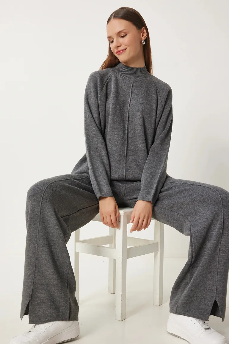 ISTANBUL Rib Detailed Knitted Two-Piece Set - 2