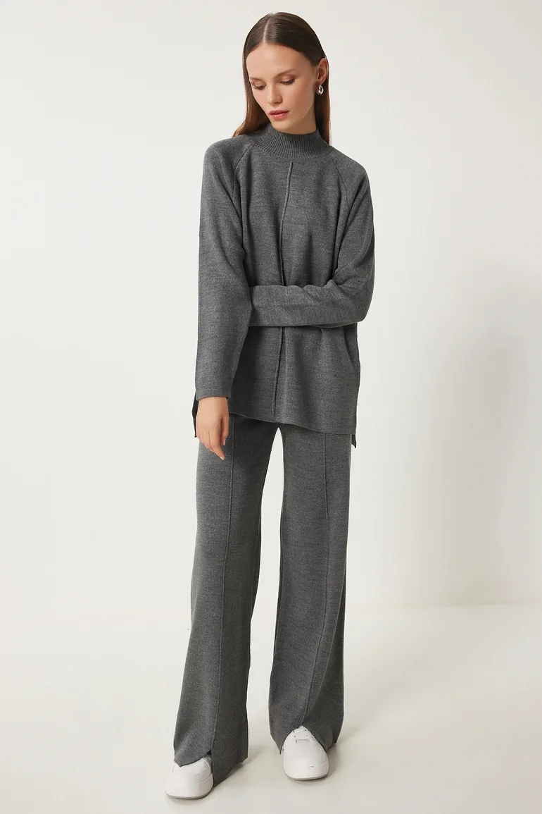 ISTANBUL Rib Detailed Knitted Two-Piece Set - 1