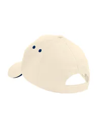 Beechfield Unisex Ultimate 5 Panel Contrast Baseball Cap With Sandwich Peak / Headwear - Putty/French Navy - 1