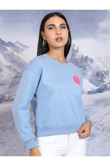سويتشيرت أزرق بأكمام طويلة