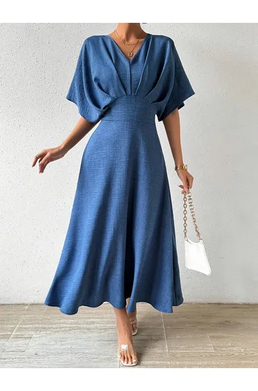Women's solid color dress