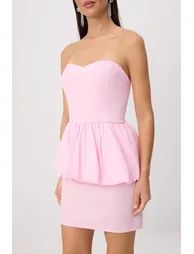 Pink Woven Mini Stylish Dress - 2