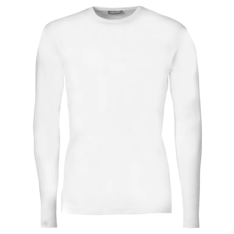 Tee Jays Mens Interlock Long Sleeve T-Shirt - White - 1