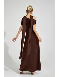 Ovidia Brown Floral Maxi Dress - 6