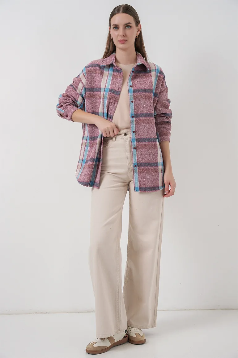 Plaid Pattern Double Pocket Shirt