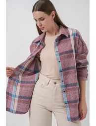 Plaid Pattern Double Pocket Shirt - 4