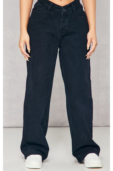 Petite Black Dip Waist Denim Jeans product thumbnail 2