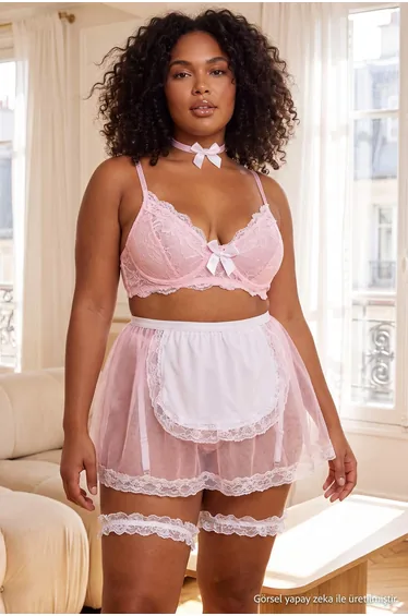 Pink Plus Size Lingerie Set
