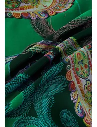 Exotic Paisley Chiffon Maxi Skirt in Green - 4