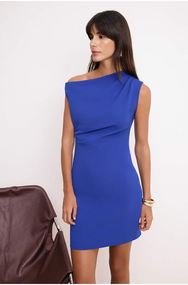 Cobalt Straight Short / Mini Woven Dress product thumbnail 2