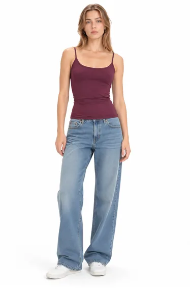 BUSEM Fitted U Collar Knitted Tank Top