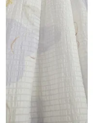 White Textured Blur Print Maxi Dress - 1