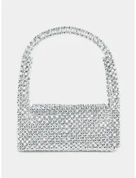 Silver Beaded Evening Handbag - 3