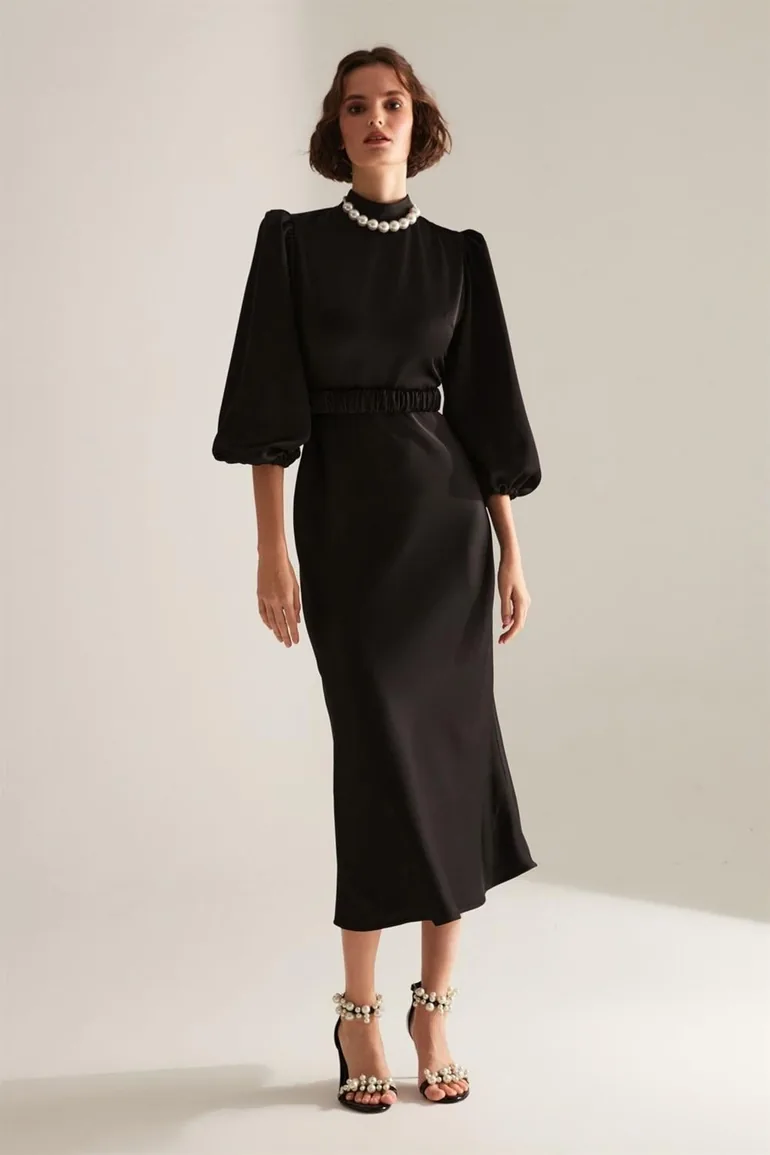 Berthe Magnificent Collar Long Engagement Dress - 1
