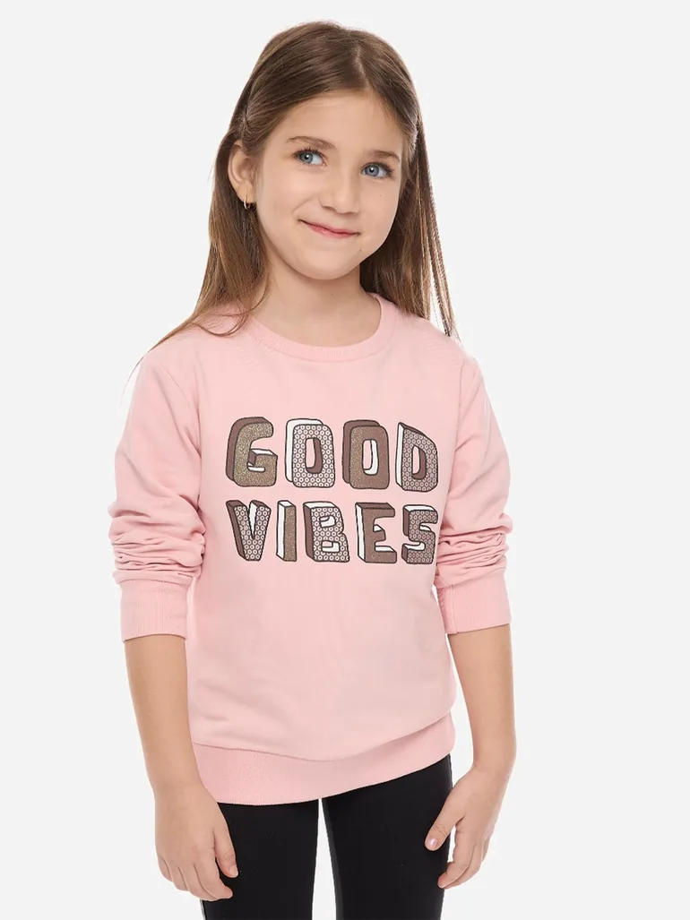 Slogan Print Round Neck Sweatshirt and Leggings Set - 3