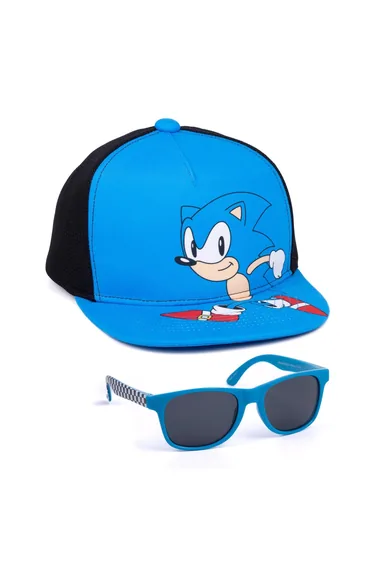 Sonic The Hedgehog Childrens/Kids Sunglasses Baseball Cap Set - Blue/Black