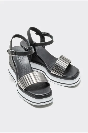 Black Women's Wedge Heel Sandals