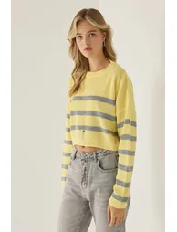 Striped Crew Neck Sweater - 2