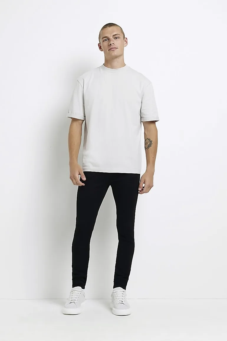 Black spray on skinny fit jeans