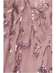 Flared Sleeve Embroidered Maxi Dress - Blush by Goddiva - 3