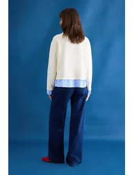 SHIRT-DETAILED KNIT SWEATER - 2