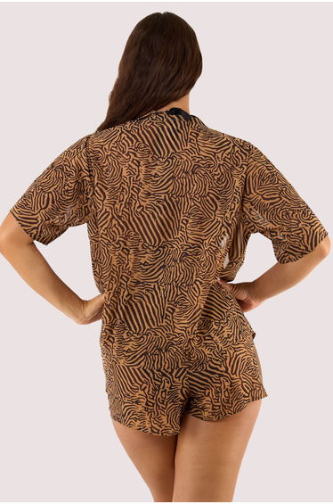 Savana Tiger Print Georgette Beach Shirt product thumbnail 4